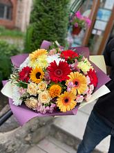 Букет цветов из:  Герберы, Ромашки, Хризантемы, Розы и Подсолнухи #REPLACE_PRED# Нестерово