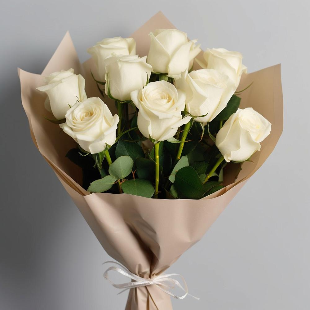 Букет 9 Белых роз Эдлесс Лав в Нестерово