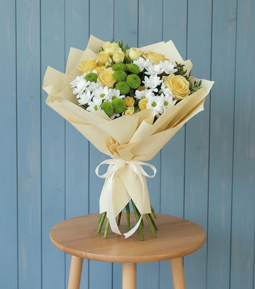 Букет цветов из: Хризантемы и Розы в Нестерово