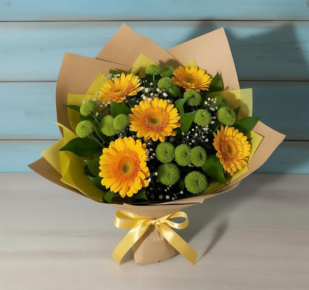 Букет цветов из: Герберы и Хризантемы в Нестерово