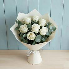 Букет Белые розы в Эвкалипте #REPLACE_PRED# Нестерово